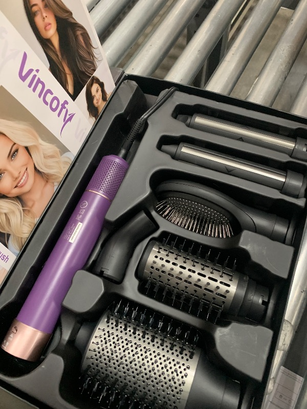 Photo 1 of **** NO FUNCTIONAL******Vincofy 7-in-1 Hair Dryer Brush and Hair Styler Set – Fast Drying, Curling, Straightening & Volumizing – Hot Air Styling Tool with No Heat Damage – for All Hair Types – Lavender