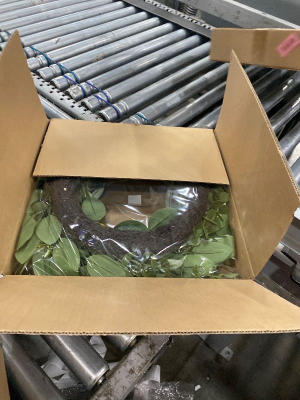 Photo 1 of 26" Eucalyptus Wreaths Large Artificial Greenery Outdoor/Indoor Wreath Spring/Summer/Winter Xmas Wreath Green Wreaths for Front Door Porch Window Wall Hanging Decor All Year Round Wr-eath?Green?