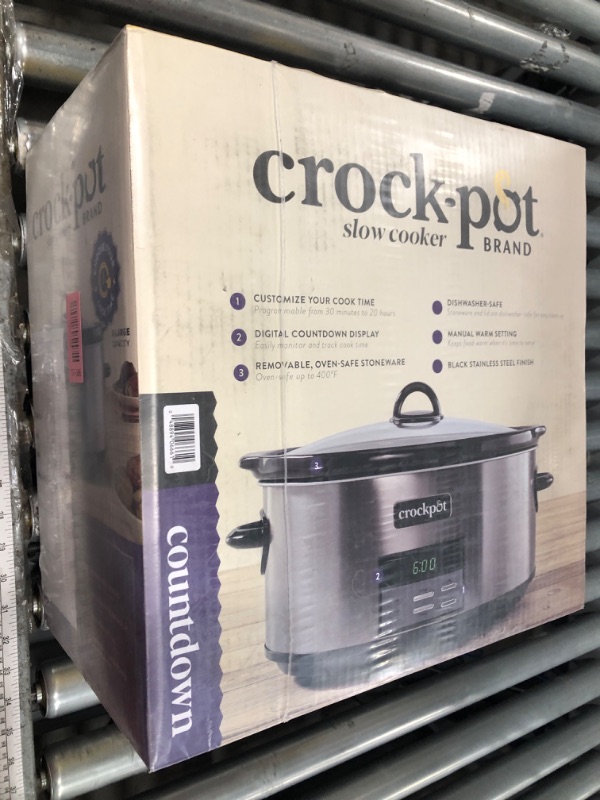 Photo 1 of ***(FACTORY SEALED)***Crock-Pot Large 8-Quart Programmable Slow Cooker with Auto Warm Setting Black Stainless Steel