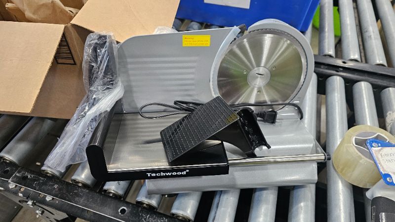 View 2 of ***PARTS ONLY***Meat Slicer, Techwood 150W Electric Slicer for Home Use with 2 Removable 7.5" Stainless Steel Blade, Deli Cheese Fruit Vegetable Bread Cutter with Adjustable Thickness, Easy to Clean, Silver