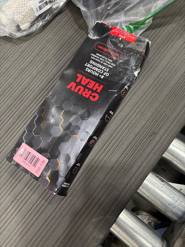 Photo 1 of (New) Work Comfort Orthotic Insoles - Anti Fatigue Shoe Insert Men Women - Low Arch Support - Shock Absorption - Foot Pain Relief - Work Boot Insoles (Black Hexagons, L)