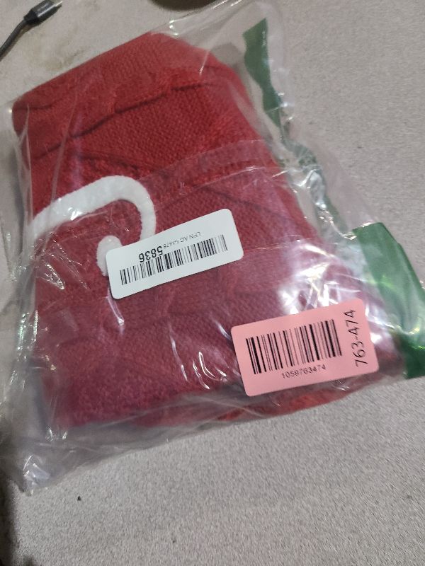 Photo 1 of 21 Inches Knitted Christmas Stockings with Initials, Large Red Custom Monogram Christmas Stockings with Letter, Perfect for Home, Children, Christmas Party Favors, and Fireplace Decorations (Red, J)