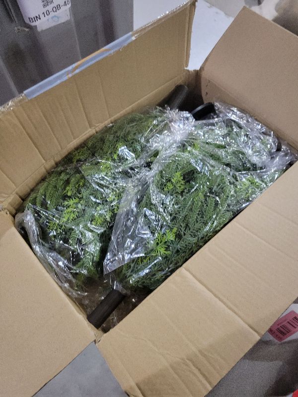 Photo 1 of 2 Pack 24" Artificial Christmas Topiary Ball Trees with Spike Mixed Real Touch Norfolk Pine & Cypress Tips Fake Ball Shrubs Holiday Planters Outdoor Christmas Tree Urn Fillers Front Porch Indoor Decor