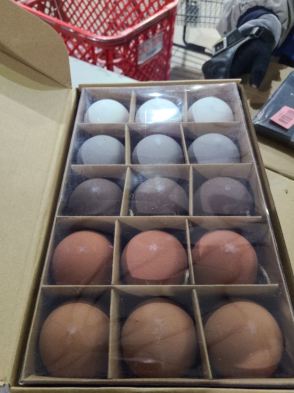 Photo 1 of 15 Pcs Textured Christmas Ball Ornaments 2.36'' Matte Clay Camel Oatmeal and Brown Xmas Ball Ornaments Modern Christmas Decor Shatterproof Hanging Tree Decor for Home Indoor