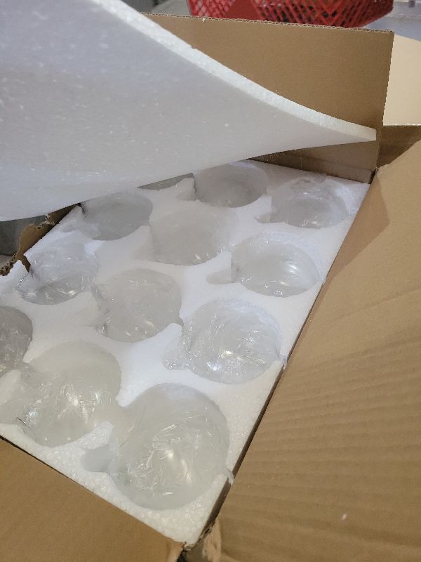 Photo 1 of 12 Pcs Clear Glass Ornament Balls,Removable Clear Hanging Ball,Xmas Fillable Balls for DIY Craft,Christmas Party,Xmas Tree,Wedding Decor(3.15 in)