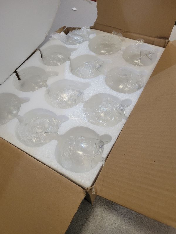 Photo 1 of 12 Pcs Clear Glass Ornament Balls,Removable Clear Hanging Ball,Xmas Fillable Balls for DIY Craft,Christmas Party,Xmas Tree,Wedding Decor(3.15 in)