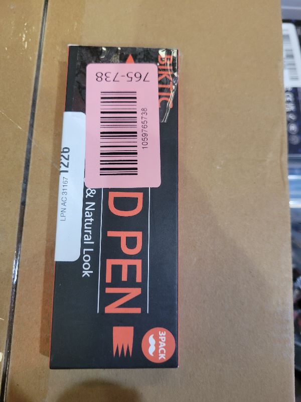 Photo 1 of 3-Pack Beard Pen Filler for Men, Waterproof & Sweat Proof Long-Lasting Beard Pen Kit with 2 Fillers & 1 Double-Headed Brush – Effectively Enhances Facial Hair (Black)