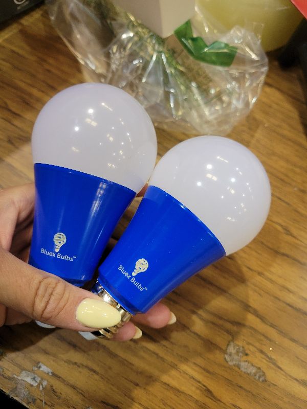 Photo 1 of 2 Pack BlueX LED A21 Blue Light Bulbs - 15W (120Watt Equivalent) - E26 Base Blue LED Bulb, Party Decoration, Porch, Home Lighting, Holiday Lighting, Decorative Illumination