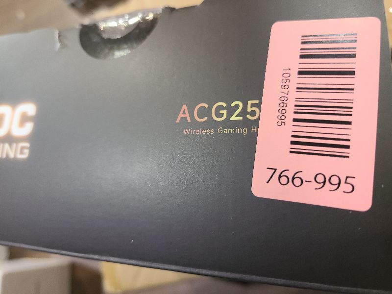 Photo 1 of AOC Wireless Gaming Headset Compatible with ps5/4, PC, USB-C & Bluetooth 5.4 & 2.4GHz Gaming Headphones with Noise Canceling Mic, 7.1 Virtual Surround,20ms Latency, 45H, RGB- White