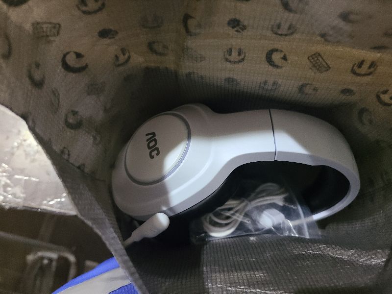 Photo 1 of AOC Wireless Gaming Headset Compatible with ps5/4, PC, USB-C & Bluetooth 5.4 & 2.4GHz Gaming Headphones with Noise Canceling Mic, 7.1 Virtual Surround,20ms Latency, 45H, RGB- White
