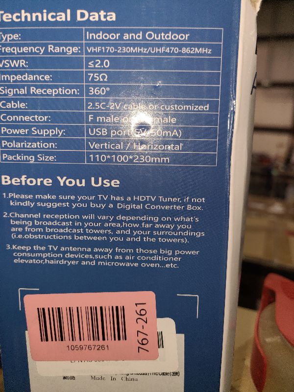 Photo 1 of 2025 Upgraded TV Antenna Up 2800+ Miles Range, Digital Best Antenna for Smart Tv Indoor/Outdoor 4k Local Channels, Amplified HDTV Antenna Long Range with Amplifier Signal Booster/Thic Cable (Large)