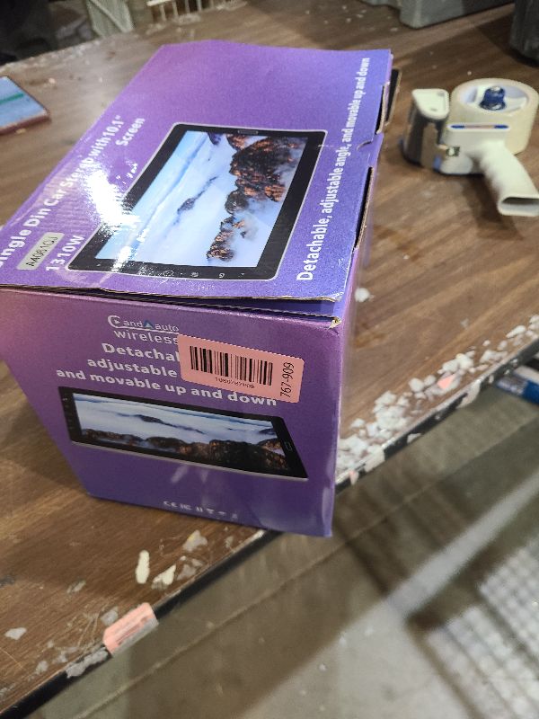 Photo 1 of 10.1 Inch Single Din Car Radio Stereo with Wireless CarPlay&Android Auto, Detachable Touch Screen Radio with Mirror Link AM/FM Radio Bluetooth EQ Audio SWC+Backup Camera+MIC