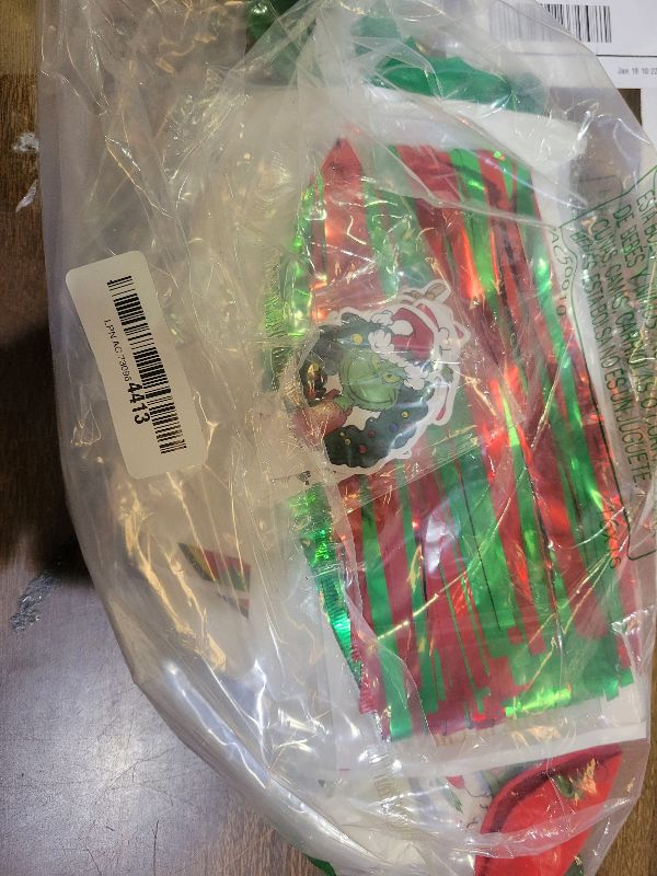 Photo 1 of 208Pcs Green Monster Christmas party decoration,holiday decorations for families, schools and offices, Green Monster birthday party decorations.