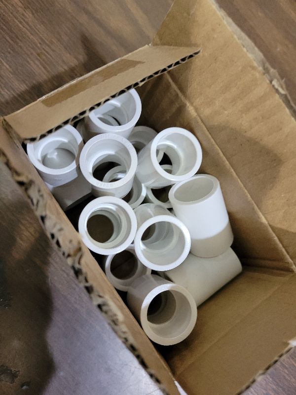 Photo 1 of 20 Pack 1/2" PVC Pipe Coupling Adapter Pipe Fitting Connector (Socket x Socket), Furniture Build Grade SCH40 1/2 Inch PVC Pipe Slip Socket Connectors for Home or Industrial Use, White