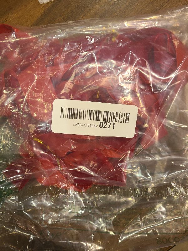 Photo 1 of 12PCS Red Velvet Bows for Christmas Tree, Bows for Christmas Tree, Garland Red Velvet Bow Ornaments for Christmastree with Gold Twist Ties(A)