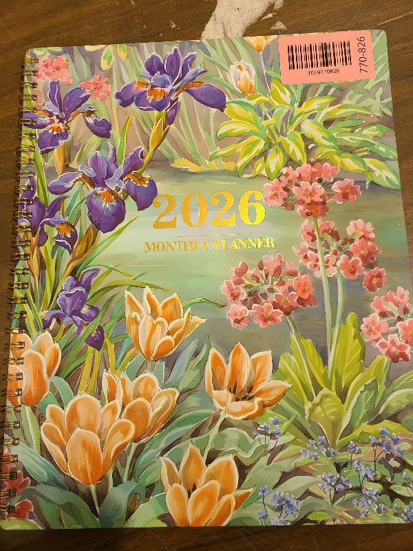 Photo 1 of 2026 Monthly Planner - 2026 Planner, JAN 2026 - DEC 2026, Monthly Planner 2026 for Daily Organizing, 9" * 11", 12-Month Calendar with Contacts, Passwords, Back Pocket, Tabs, Floral Design