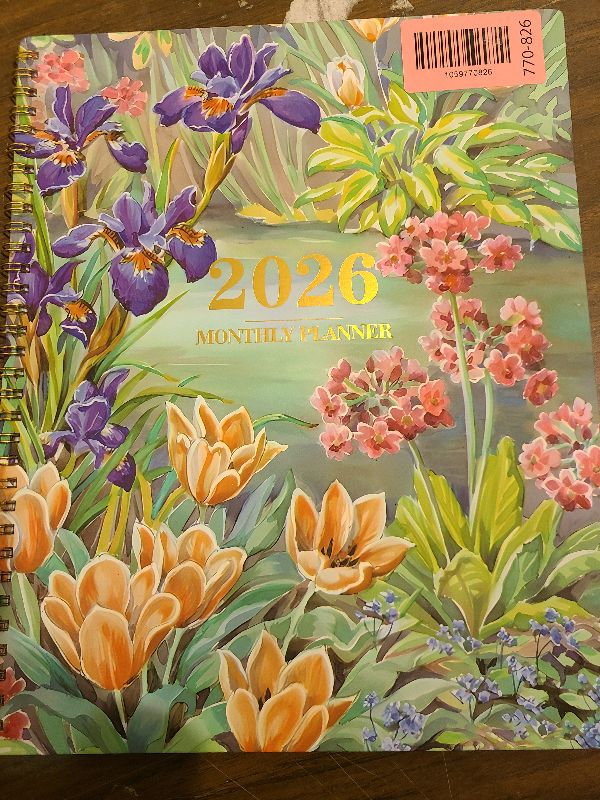 Photo 1 of 2026 Monthly Planner - 2026 Planner, JAN 2026 - DEC 2026, Monthly Planner 2026 for Daily Organizing, 9" * 11", 12-Month Calendar with Contacts, Passwords, Back Pocket, Tabs, Floral Design