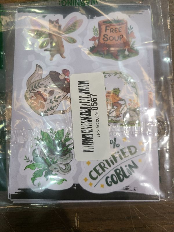 Photo 1 of 100Pcs Goblincore Stickers for Water Bottle, Laptops - Goblincore Gifts, Party Supplies - Vintage, Cottagecore Stickers - Gift for Women & Men