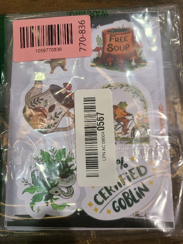 Photo 1 of 100Pcs Goblincore Stickers for Water Bottle, Laptops - Goblincore Gifts, Party Supplies - Vintage, Cottagecore Stickers - Gift for Women & Men