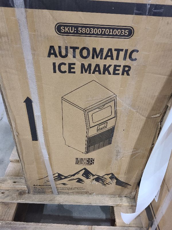 Photo 1 of 13.19 in. Commercial Ice Maker 80 lbs./24 H 12-Storage Ice Maker Machine 32-Ice Full Size Cubes Freestanding Black