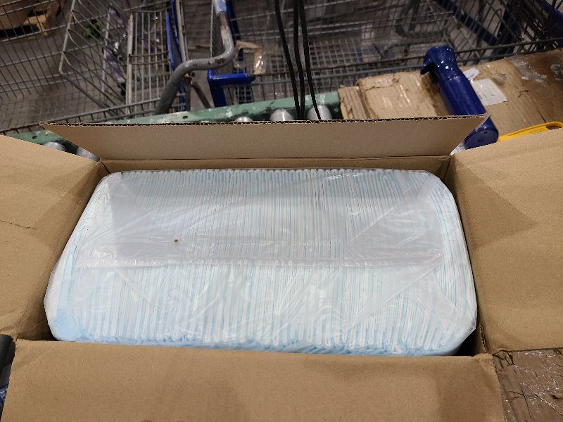 Photo 1 of Amazon Basics Dog and Puppy Pee Pads, 5-Layer Leak-Proof Super Absorbent, Quick-Dry Surface, Potty Training, Regular (22x22"), 100 Count, Blue & White