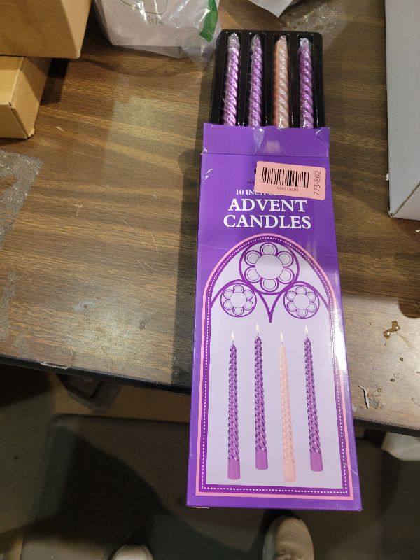 View 2 of 10 inches Advent Candles Set of 4,Ture Dripless Advent Wreath Candles,Velas de Adviento Nativity Scene Candlesticks, Elegant Non Toxic Candle Sticks
