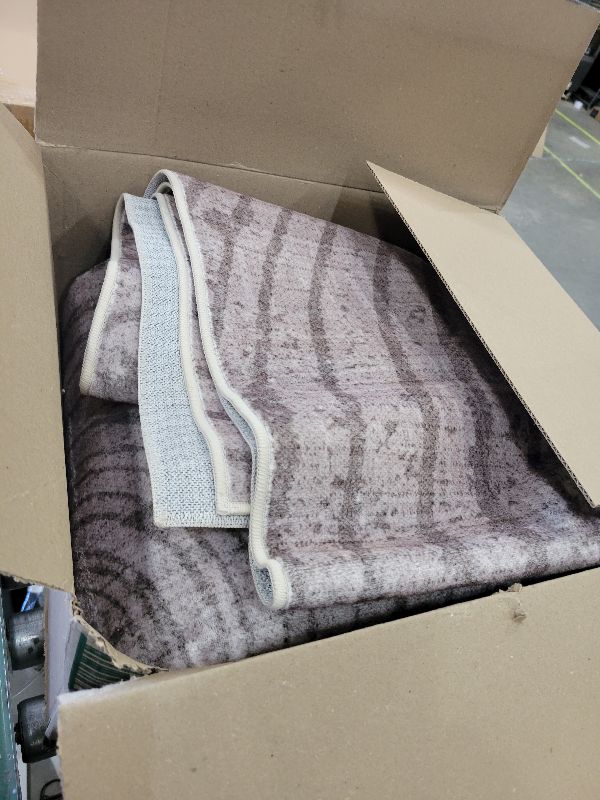 Photo 1 of 12x12ft Square Living Room Rug – Non-Slip Washable Extra Large Floor Carpet for Bedroom, Dining Room, Playroom Room – Modern Abstract Neutral Thin Low-Pile Big Indoor Rug (Beige Grey)