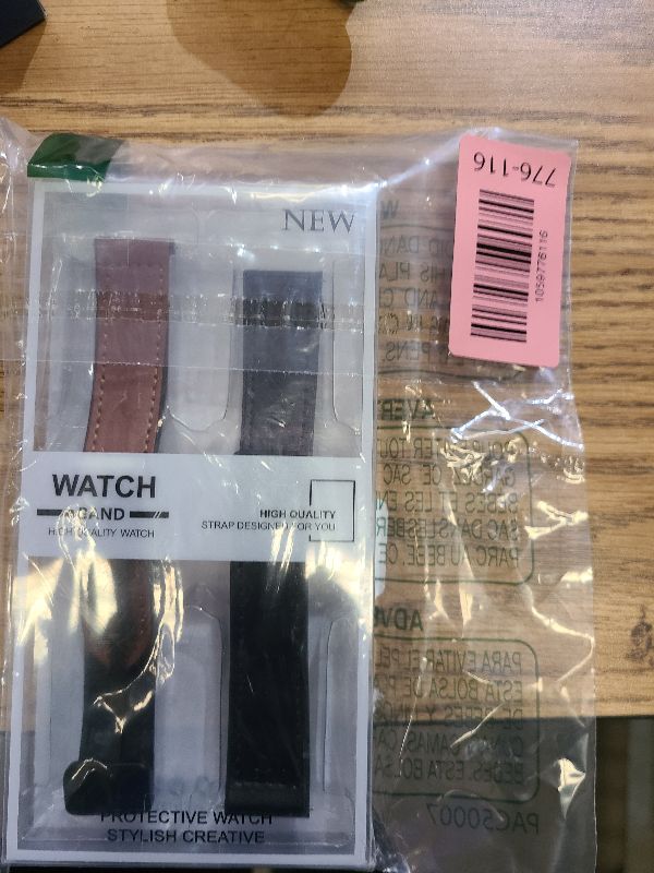 Photo 1 of 2 Pack Magnetic Leather Band Compatible with Samsung Galaxy Watch 7/6/5/4/Active 2 40mm 44mm/Watch 6 Classic 43mm 47mm/Watch 5 Pro 45mm/Watch 4 Classic 42mm 46mm, 20mm Strap for Men (Red Brown&Black)