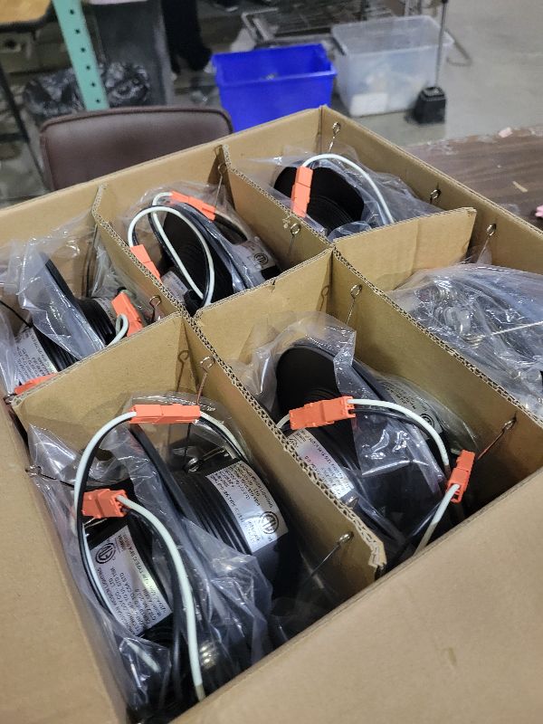 Photo 1 of 12 Pack 5/6 Inch Black LED Can Lights Retrofit Recessed Lighting, 5CCT 6 Inch Recessed Lights Selectable 2700K-6000K Dimmable, 12W=75W, 1200LM Downlight with Metal Smooth Trim-ETL and Energy Star