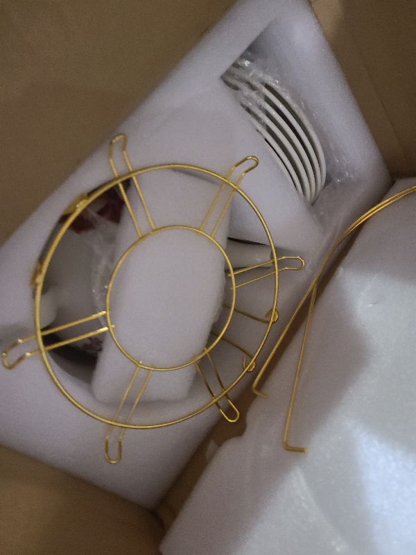 Photo 1 of 20-Pieces Porcelain Bone china Tea Sets,Gold Rim Coffee Set with Golden Metal Rack,Tea Gift Sets for Home&Party (006)