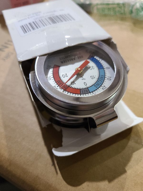 Photo 1 of 2 Pack Refrigerator Thermometer, 30-30°C/20-80°F, Classic Fridge Thermometer Large Dial with Red Indicator Thermometer for Freezer Refrigerator Cooler