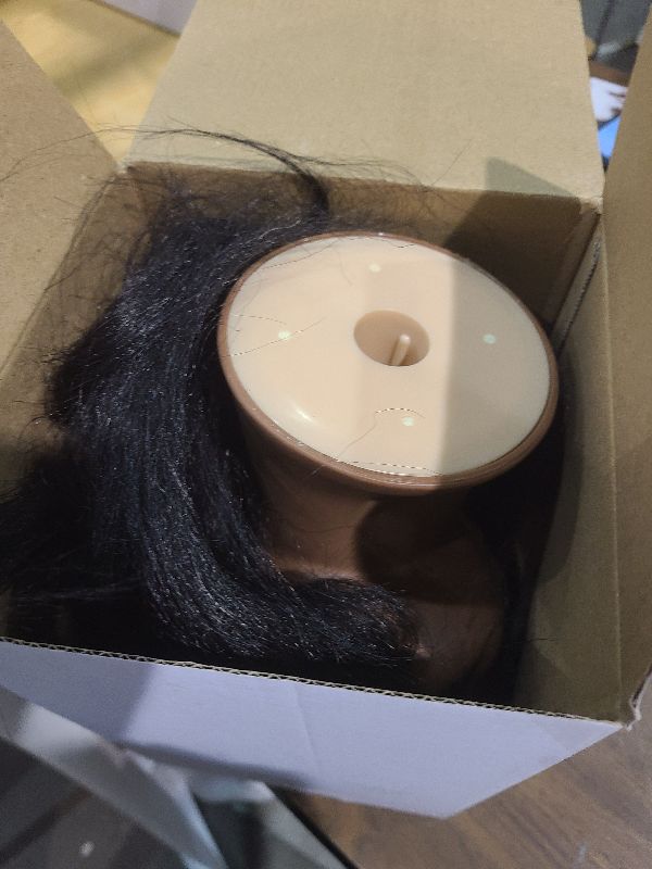 Photo 1 of 16” Firstwon Mannequin Head Human Hair with 100% Real Hair Cosmetology Manikin Doll Head for Hair Styling Mannequin Head for Braiding with Table Clamp Stand and Tools(#1B 16Inch)