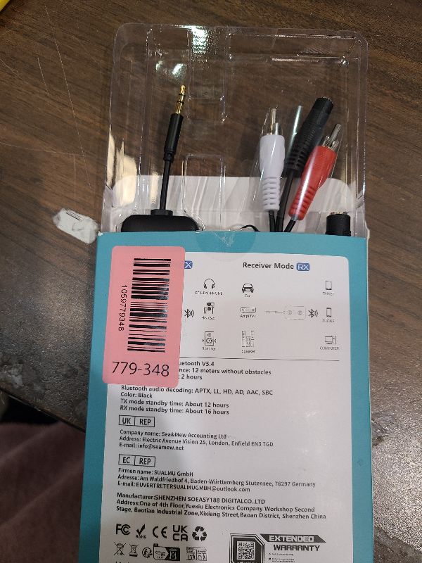 Photo 1 of 2025 Upgraded Airplane Bluetooth 5.4 Transmitter with Qualcomm Chipset, ElecMoga Airplane Travel Essentials Supports 2 AirPods or Headphones, 2-in-1 AUX Wireless Receiver for Gym, TV, Car, Audio