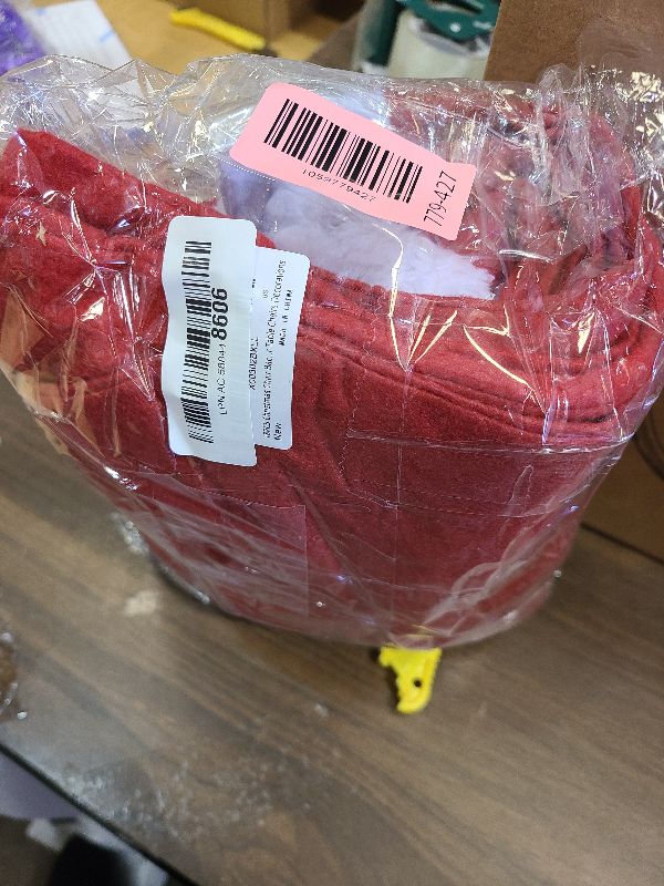 Photo 1 of 18PCS Christmas Chair Back Covers Set - Santa Hat Chair Covers Set of 6 with 12 Christmas Santa Hats Silverware Holders, Xmas Slipcovers for Christmas Festive Home Dinner Table Chairs Decorations