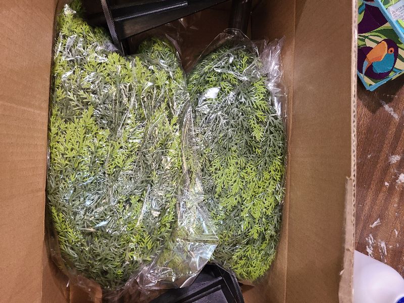 Photo 1 of 2 Pack 24”Artificial Topiary Ball Tree with Spike Soft Cypress Realistic Faux Cedar Pines Spring Trees UV Rated Fake Shrubs Plant for Pot Fillers Front Door Porch Indoor Outdoor Spring Summer Decor