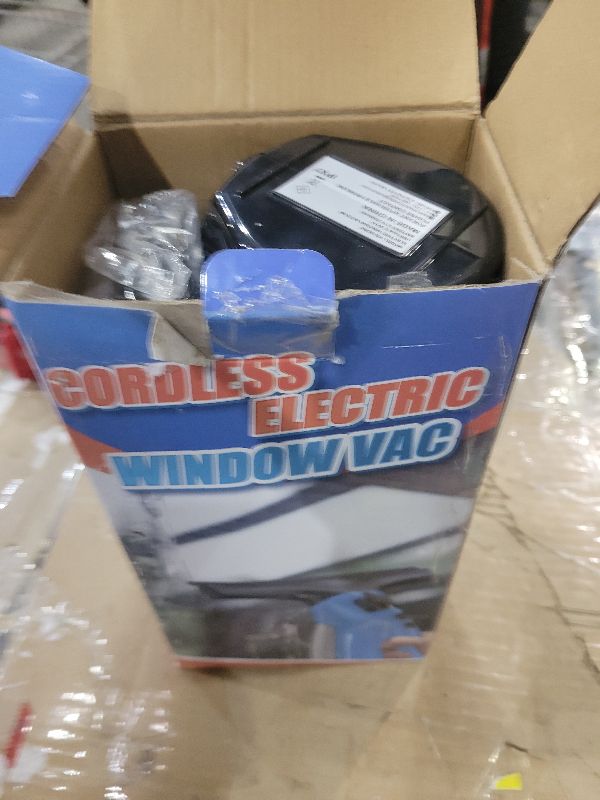 Photo 1 of 3 in 1 Rechargeable Window Vacuum Squeegee Cordless with 10 inch Blade, Window Cleaner for Efficiently Spraying, Wiping and Vacuuming Windows, Mirrors, Shower Glass, Tiles and Countertops, Blue