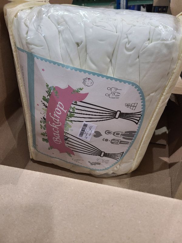 Photo 1 of 10 Panels Ivory Backdrop Curtains for Wedding Party Wrinkle Free Backdrops Curtain Drapes Fabric Decorations Photo Back Drop Cloth for Baby Shower Photography Stage Reception 50ft(W) x 12ft(H)