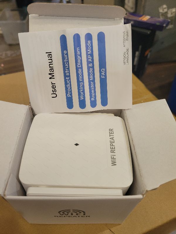 Photo 1 of 1200Mbps WiFi Extender Signal Booster for Home: Internet Repeater Dual-Band 2.4GHz & 5GHz Range Covers Up to 9800 Sq.ft and 256 Devices