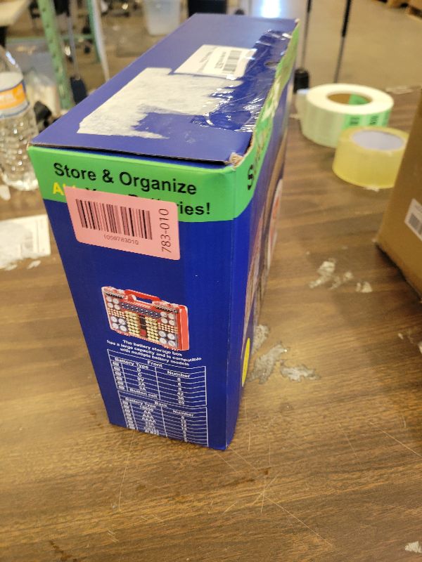 Photo 1 of 2025 Upgraded Large Battery Organizer Storage Case with Tester, Holds 185+Batteries with Double-Sided Design & Portable Handle, Fireproof & Splash-Proof Battery Holder for Most Sizes, Red