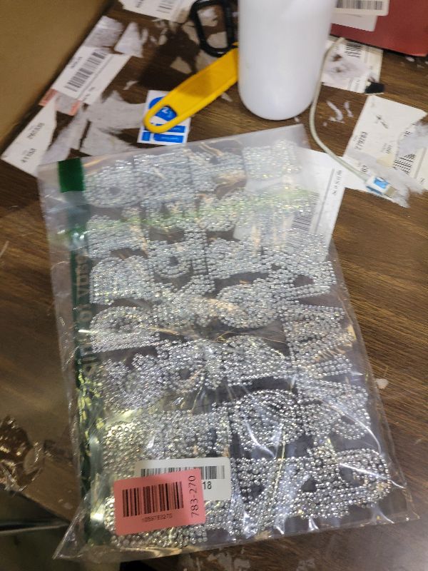 Photo 1 of 107pcs Rhinestone Self Adhesive Letter Number Stickers 3 Sheets A-Z Glitter Rhinestone Alphabet Stickers and 1 Sheet 0-9 Glitter Number Stickers 3D Bling Letter Sticker for DIY Crafts