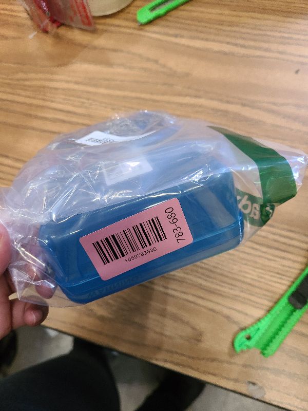 Photo 1 of 1 PCS Pencil Box,Double Layer Large Capacity Pencil Case,Hard Pencils Case with Snap-tight Lid, Clear Crayon Box for Office School Supplies Storage Boxes,Storage Organizer for Gel Pens Erasers-Blue