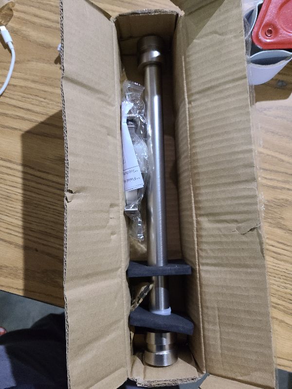 Photo 1 of 12-20 inch Short Adjustable Matte Nickel Curtain Rods,1 inch Diameter Heavy Duty Side Curtain Rod Set with Aluminum Finals for Windows, Door, Drapery, Closet