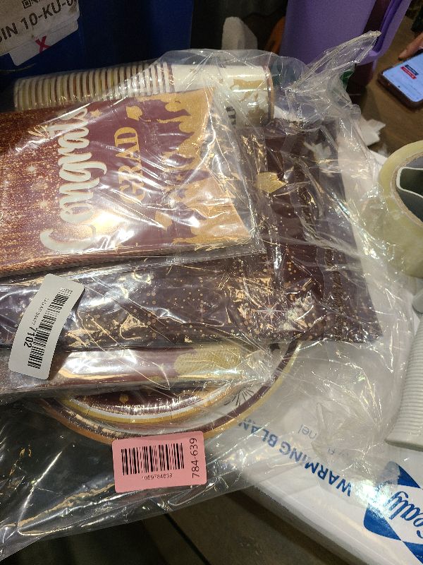 Photo 1 of 2025 Graduation Party Decorations, Maroon Graduation Party Supplies Disposable Paper Plates Napkins Cups Tablecloth Banner Dinnerware Set for Congrats Grad Party Decorations, Serve 25