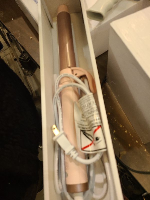 Photo 1 of 1 1/4 Inch Rotating Curling Iron Get Effortless Waves with Self rizadora para Cabello Dual Voltage Waver Tool Hair Wand Curling Iron for Long Hair(Pink)