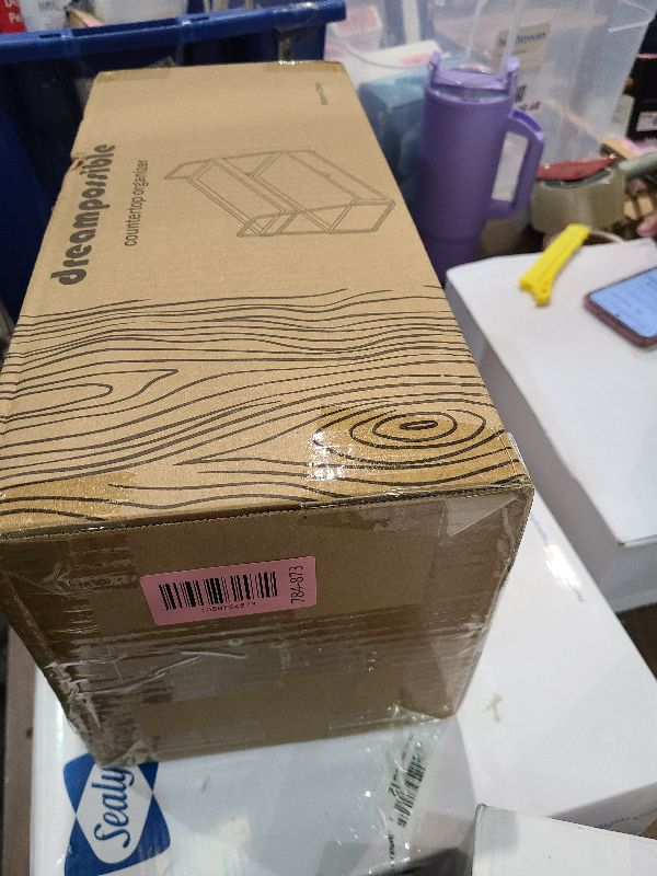 Photo 1 of 2-Tier Bathroom Organizer Countertop with Drawer, Wood Counter Organizer for Bathroom Decor, Sink Shelf for Vanity Storage, Makeup Tray for Perfume Skincare Bedroom Kitchen Corner