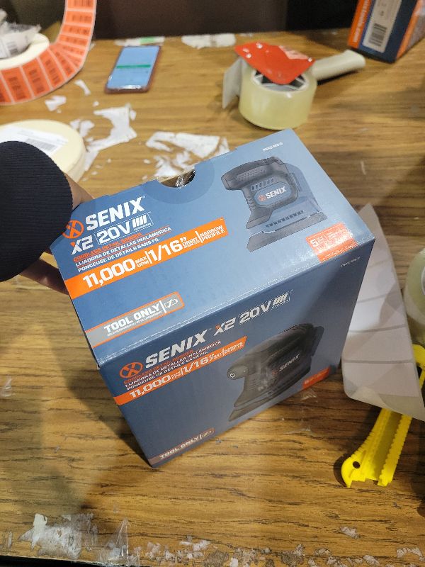 Photo 1 of SENIX 20V Cordless Detail Sander,Electric Hand-Sander with 11,000 OPM,Lightweight & Compact Design for Woodworking,Furniture,Drywall,Paint Removal(Tool Only,No Included Battery)