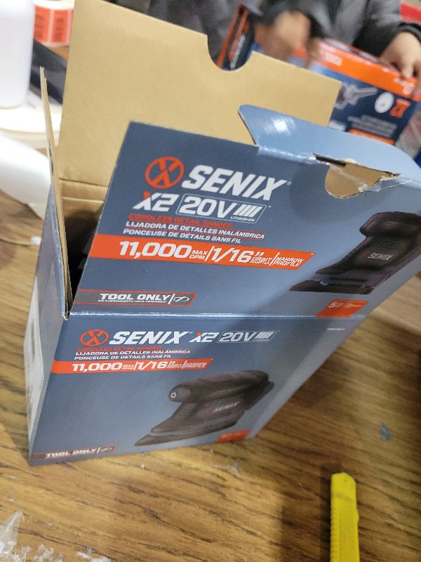Photo 1 of SENIX 20V Cordless Detail Sander,Electric Hand-Sander with 11,000 OPM,Lightweight & Compact Design for Woodworking,Furniture,Drywall,Paint Removal(Tool Only,No Included Battery)