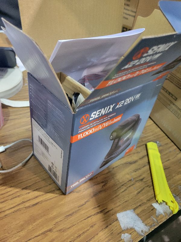 Photo 1 of SENIX 20V Cordless Detail Sander,Electric Hand-Sander with 11,000 OPM,Lightweight & Compact Design for Woodworking,Furniture,Drywall,Paint Removal(Tool Only,No Included Battery)