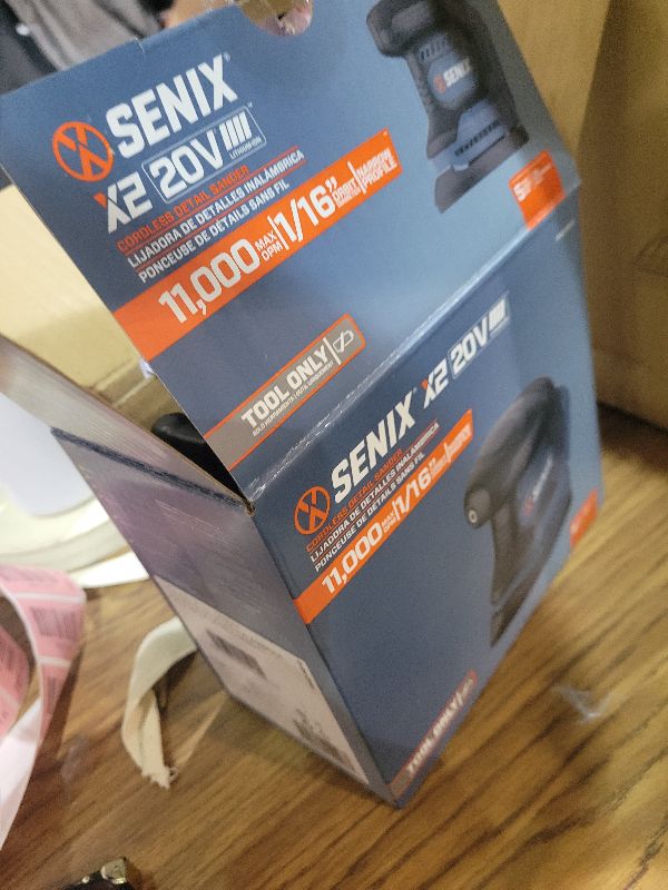Photo 1 of SENIX 20V Cordless Detail Sander,Electric Hand-Sander with 11,000 OPM,Lightweight & Compact Design for Woodworking,Furniture,Drywall,Paint Removal(Tool Only,No Included Battery)