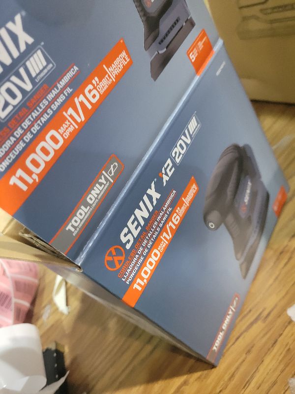 Photo 1 of SENIX 20V Cordless Detail Sander,Electric Hand-Sander with 11,000 OPM,Lightweight & Compact Design for Woodworking,Furniture,Drywall,Paint Removal(Tool Only,No Included Battery)